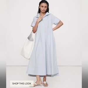 NWT banana republic Cruz poplin maxi dress. Army green color